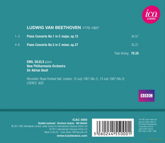 Adrian Boult Emil Gilels New: Beethoven Piano Concertos Nos [CD]