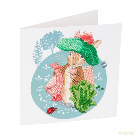 Benjamin Bunny 18x18cm Crystal Art Card