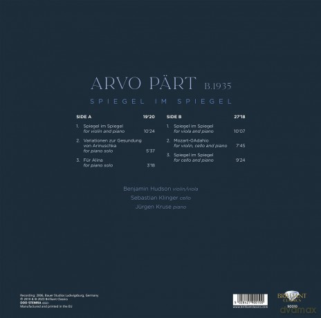 Benjamin Hudson: Benjamin Hudson/Sebastian Klinger/Jurgen Kruse-Arvo Part: Spiegel im Spiegel [Winyl]