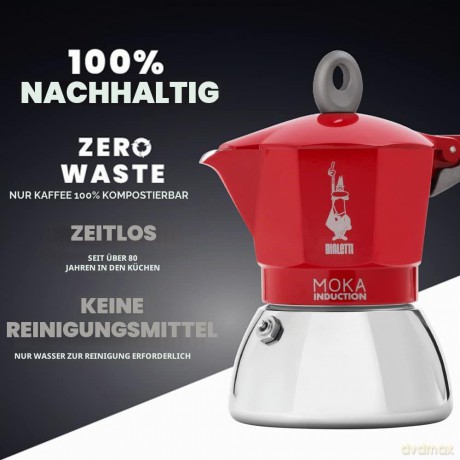 Bialetti Moka Induktion, Rot, Espressoko