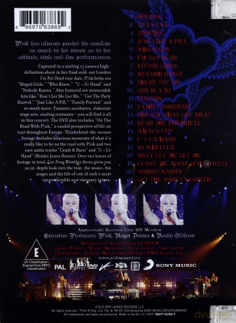 P!nk (Pink): Live From Wembley Arena, London, England (jewel case) [DVD]