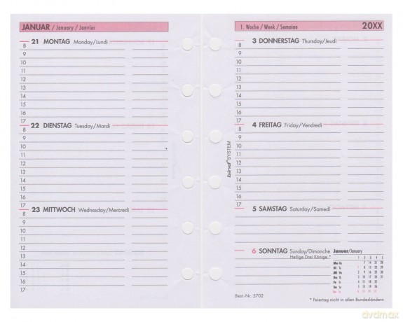 Bind: bind Kalendereinlage 2026 Mini (7,9 x 12