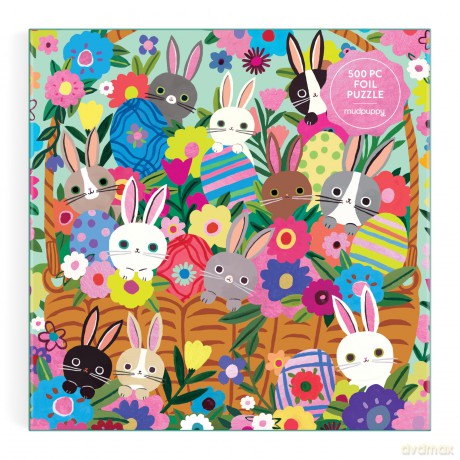 Blooming Bunnies 500 Piece Foil Family Puzzle [KSIĄŻKA]