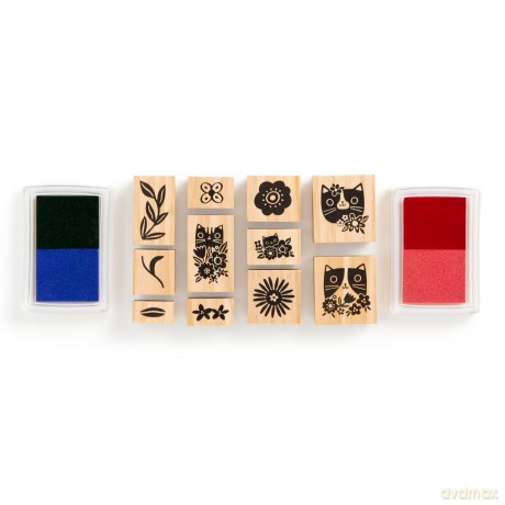 Blooming Cats Rubber Stamp Set [KSIĄŻKA]