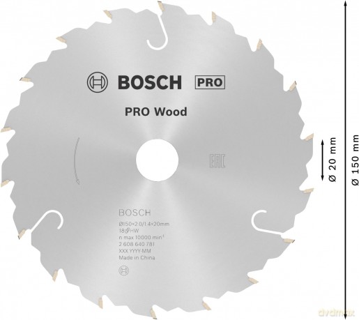 Bosch: BOSCH PRO Wood Kreissgeblatt 150,0 mm,