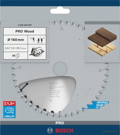 Bosch: BOSCH PRO Wood Kreissgeblatt 160,0 mm,