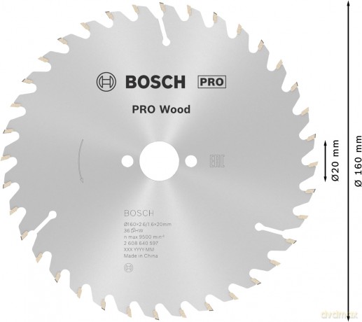 Bosch: BOSCH PRO Wood Kreissgeblatt 160,0 mm,
