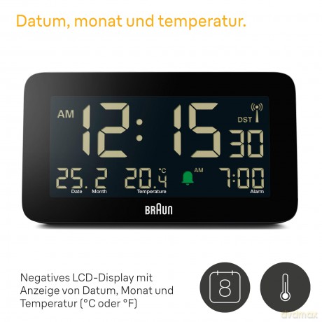 Braun BC10B-DCF Funk-Digitalwecker fźr d