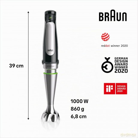 Braun MQ7035X Stabmixer, schwarz/edelsta