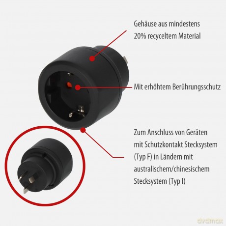 Brennenstuhl Adapter Travel Stecksyst. D