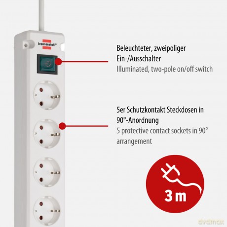 Mit Schalter, Zwei Usb-A Ladeb: Brennenstuhl Bremounta Steckdosenleiste