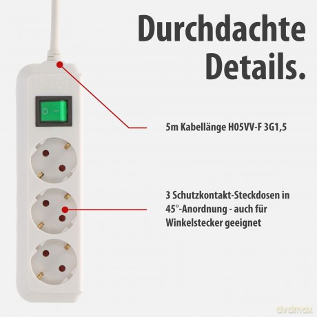 Brennenstuhl Eco-Line mit Schalter 3-fac