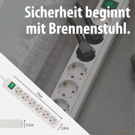 Steckdosenleiste 6-Fach Schuko: Brennenstuhl Eco-Line mit Schalter 6-fac