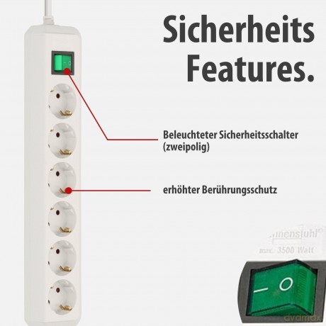 Steckdosenleiste 6-Fach Schuko: Brennenstuhl Eco-Line mit Schalter 6-fac