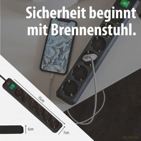 Brennenstuhl Eco-Line mit Schalter 6-fac