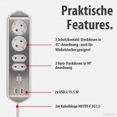 brennenstuhl estilo 4-fach Steckdosenlei