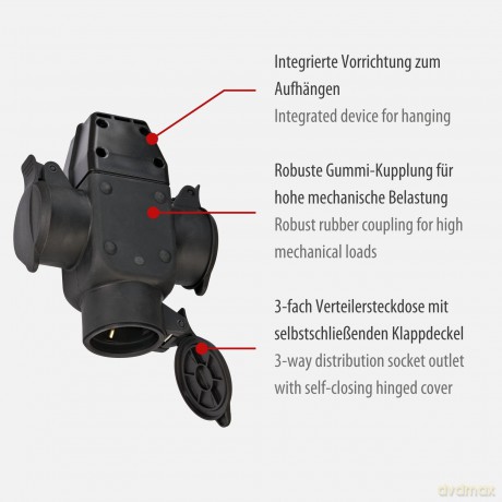 Brennenstuhl Kreuzverteiler Schuko-Gummi