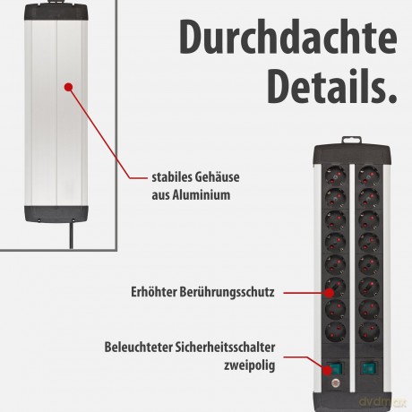 Brennenstuhl: brennenstuhl Premium-Alu-Line 16-fach St