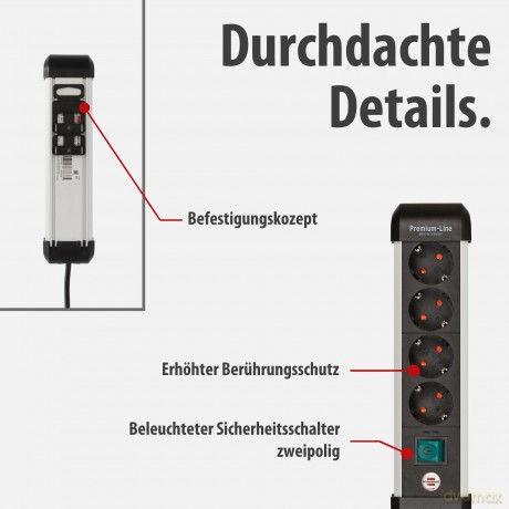 Brennenstuhl: brennenstuhl Premium-Alu-Line 4-fach Ste