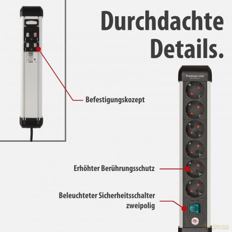 brennenstuhl Premium-Alu-Line 6-fach Ste
