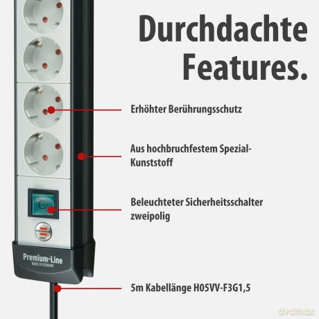 Brennenstuhl Premium-Line 6-fach mit Sch