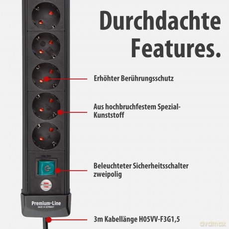 Brennenstuhl Premium-Line 6-fach mit Sch
