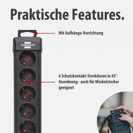 Brennenstuhl Premium-Line 6-fach mit Sch