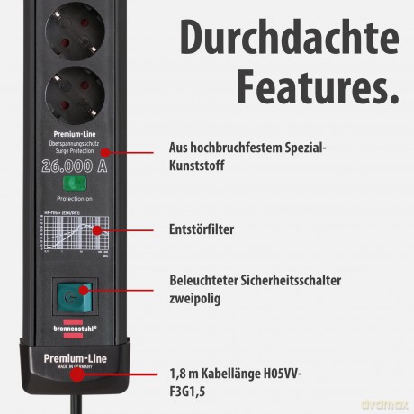 Brennenstuhl: brennenstuhl Premium-Line 6-fach Steckdo