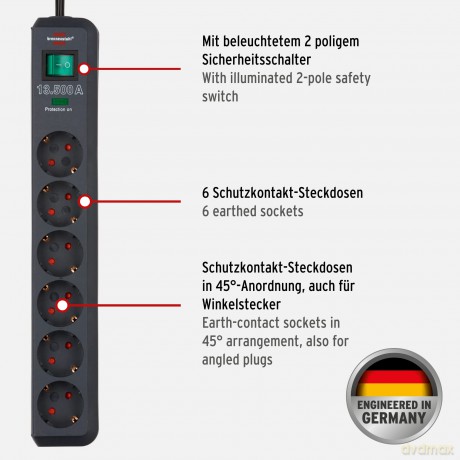 Brennenstuhl Steckdosenleiste Eco-Line 6