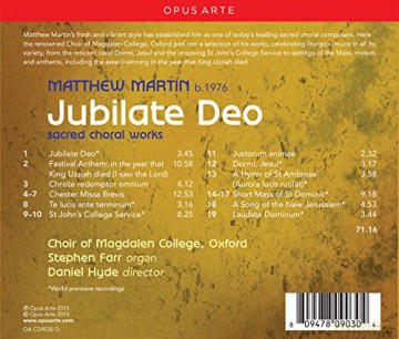Stephen Farr: Martin:Jubilate Deo [CD]
