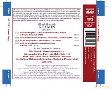Mila Shkirtil: Kuzmin:Three Sacred Songs [CD]
