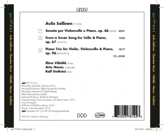 Elina Vahala: Sallinen:Chamber Music [CD]