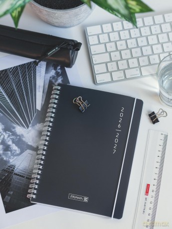 Brunnen: BRUNNEN Schźlerkalender Plain Black 2026