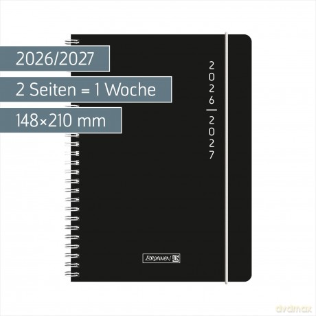 Brunnen: BRUNNEN Schźlerkalender Plain Black 2026