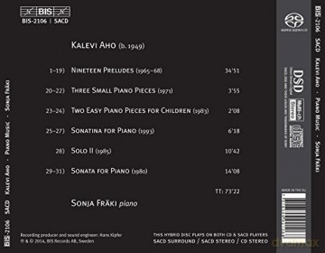 Sonja Fräki: Aho:Works For Solo Piano [CD]