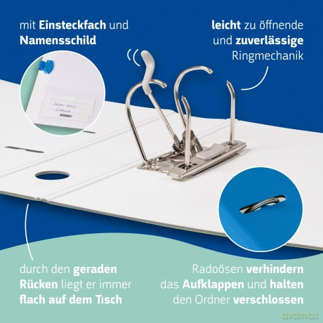 BRUNNEN WAVE Ordner azur Kunststoff 7,0
