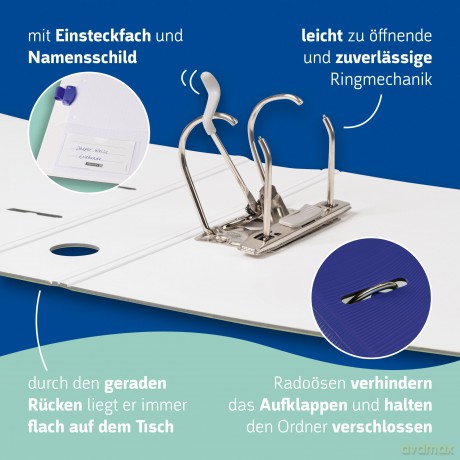 BRUNNEN WAVE Ordner blau Kunststoff 7,0