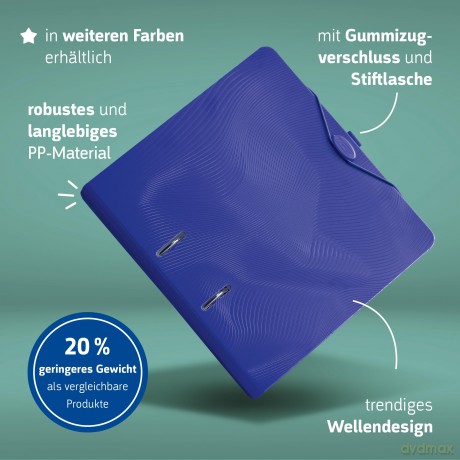 BRUNNEN WAVE Ordner blau Kunststoff 7,0
