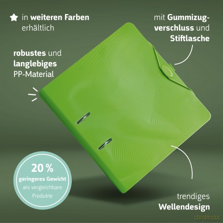 BRUNNEN WAVE Ordner kiwi Kunststoff 7,0