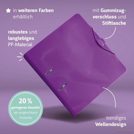BRUNNEN WAVE Ordner purple Kunststoff 7,