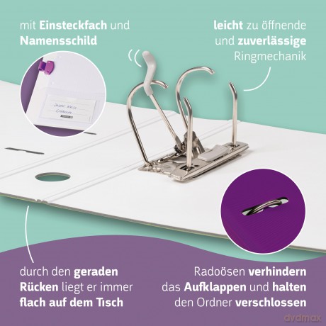 BRUNNEN WAVE Ordner purple Kunststoff 7,