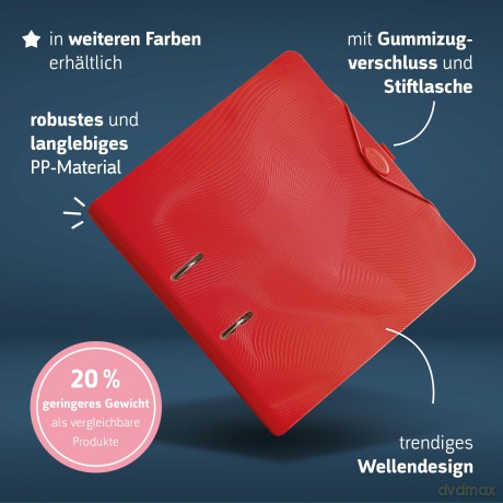 BRUNNEN WAVE Ordner rot Kunststoff 7,0 c