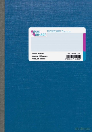 Buch A5 lin.blau 96Blatt