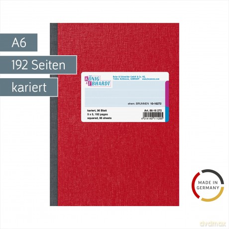 Buch A6 kar.96blatt rot