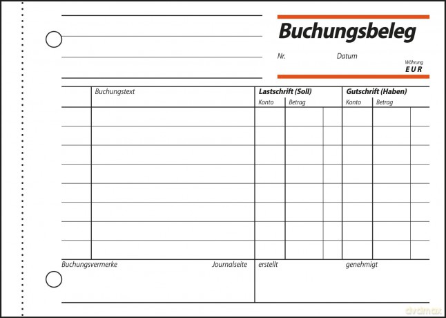 Buchungsbeleg,A6quer,50Bl.1-Fa