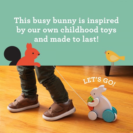 Busy Bunny Wooden Pull Toy [KSIĄŻKA]