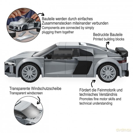 CaDA Audi R8 CoupŠ 1:24 grau Bricks