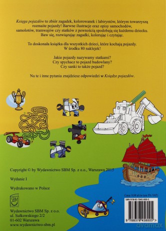 Księga Pojazdów. Czytam, Zgaduję, Koloruję - Elżbieta Wójcik [KSIĄŻKA]