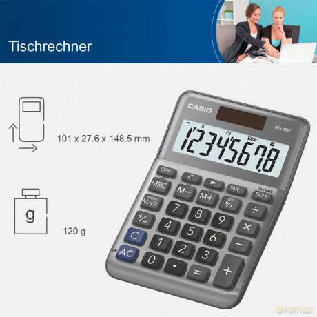 Casio: CASIO MS-80F Tischrechner grau