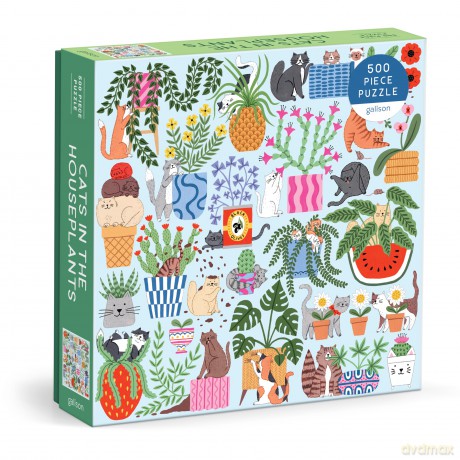 Cats in the Houseplants 500 Piece Puzzle [KSIĄŻKA]